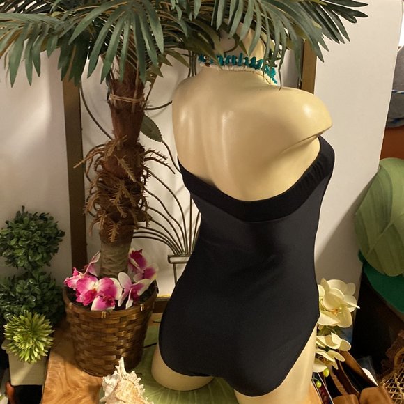 Blue Sky Strapless Bandeau 1 Pc Swimsuit - Picture 2 of 5